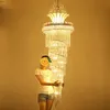 Modern Crystal Chandeliers American Long Gold Chandelier Lighting Fixture European Luxurious Droplight 3 White Light Colors Dimmab321x