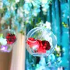 9cm transparent akrylboll vasskål hängande luft växt terrarier teealight ljus container bröllop fest manzanita träd hängande dekor