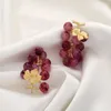 Boucles d'oreilles en argent 2023 de haute qualité, aiguille en cristal de raisin violet pour femmes et filles, bijoux en forme de Fruits à la mode, 925