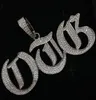 Iced Single Letters AZ Namensanhänger Halskette Micro Pave CZ Stein Hip Hop Punk Style Modeschmuck Geschenk für Männer Women5052586