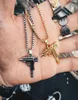 Chains Necklace Punk Choker Boho Chain Stainless Steel Men Women Hiphop Fashion Gold Uzi Gun Shape Pendants Necklaces Jewelry Gif2332053
