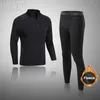 Männer Trainingsanzüge Winter Männer Laufen Thermo-Unterwäsche Set Schicht Lange Unterhosen Skisport Basketball Sport Kompression Schnelltrocknend S3XL Warmer Anzug 231212