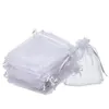 100 pcs lot white organza pafer bags 웨딩 주얼리 포장 파우치 멋진 선물 가방 팩토리 2130