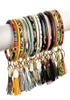 Porte-clés de Bracelet en cuir pour femmes, cadeaux tendance, pompon circulaire, bijoux unisexe, Drop6774615