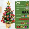 Dekoracje świąteczne 24 cali mini drzewo sztuczne świąteczne z 60 światłami LED Topper i wiszące ozdoby małe 231212