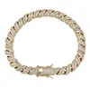 Braccialetti a catena con corda da 10 mm ghiacciati Braccialetti con zirconi di cristallo di ghiaccio cubani Men039s Braccialetti con gioielli hip-hop placcati in oro reale 18 carati9548921