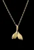 Lovely Whale Tail Fish Nautical Charm Necklace for Women Girls Animal Fashion Necklaces 2 Colors Mermaid Tails Jewelry2225570