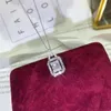 Dolce carino vendita superiore collana clavicola gioielli di lusso argento sterling 925 T taglio principessa topazio bianco partito pietre preziose diamante CZ Key262u