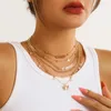 Цепочки в стиле бохо, 6 шт./компл., многослойное ожерелье-цепочка для женщин, 2023, модный комплект подвесок в форме бабочки и звезды, эффектные ювелирные изделия, подарки