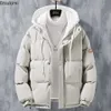 Mens Down Parkas Męskie grube wełniane ciepłe kurtka z kapturem Parkas Autumn Męska Kurtka Wodoodporna kieszonkowa kurtka parka 231213