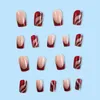 False Nails Wearable Manicure French Fake Waterproof Full Cover Round Head Nail Tips Press On Women