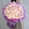 Decorative Flowers Wreaths Diy Butterfly Bouquets Handmade Flower Material Package Bouquet with Light String Wedding Decor Gift for Girlfriend 231213