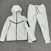 Nuova stagione da uomo Tech Fleece Kid a due pezzi con tuta da tracce giuntura con cerniera quattro stagioni sportswear Leisure Solid Color Tracksui S