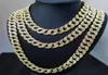 16inch 18inch 20inch 22inch 24inch 26inch 28inch 30 tum is ut Rhinestone Gold Silver Link Chain Men Necklace5490329