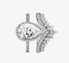 Prinses Wens Teardrop Ring set Top Fashion 925 Sterling Zilver Vrouwen Bruiloft Sieraden CZ Diamanten RINGEN met Originele box1995177