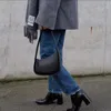 The Row Half Moon lederen tas Ontworpen door een niche Minimalistische stijl Kendou Dezelfde stijl Eén schoudertas onder de arm Echt leren handtas Dames Het tij