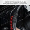 Car Electronics 1Pair Car Steering Wheel Cover 38cm Non-slip Silicone Steering Boost Cover Carbon Fiber/Matte Interior Decoration Accessories