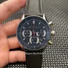 Mens Watch Racing Style Sports Blue Band Quartz Movement VK63 Chronograph Clock Leather Watchband 42mm armbandsur