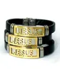 Charm armband hela 12st Jesus religiösa sile rostfritt stål läder armband män mode coola punk armband gåvor wedd2783309