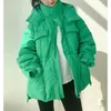 Women's Down Parkas Winter Hooded Parkas Warm Jacket Women Down Cotton Coat Irregular Fluffy Bubble Drawcord Waist Outwear 231212