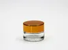 Flessen 20 stuks 5g lege amberkleurige glazen potten make-up case pot met gouden plastic dop deksel binnenvoering cosmetische crème gezichtsdoos