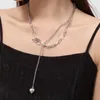 Collane con ciondolo Collana multistrato di moda Fascino gotico Clavicola Girocollo Nappa lunga Cuore per le donne Maglione da festa Catena Gioielli punk