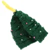 Bérets 2pcs chapeau tricoté de Noël adorable arbre en forme avec crochet étoile pour enfants enfants (vert)