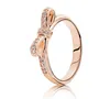 Groothandel- sterling verzilverde roségouden ring voor sieraden met originele doos CZ diamant temperament damesring met originele doos2245073