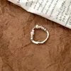 Cluster Ringe 925 Silber Offener Fingerring Unregelmäßige Perle Perlenschnur Punk Geometrisch Stapelbar Für Frauen Mädchen Schmuck Geschenk Dropship