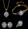 Fashion 18K Gold Silver Plated Austrian Crystal Necklace Earrings Ring Jewelry Set for Women Ladies Anniversary Wedding Jewelry Se6988899