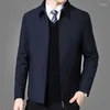 Vestes pour hommes Vêtements d'extérieur de bureau pour hommes Tops de marque Veste d'affaires décontractée Col rabattu Manteaux à fermeture éclair Mode simple