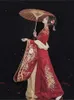 Этническая одежда Hanfu Dres Древнее китайское традиционное свадебное платье невесты с вышивкой Красное платье Хэллоуин Косплей Костюм Танцевальная юбка 231212