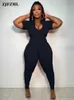 Women's Jumpsuits Rompers Solid Color Rompers Womens Jumpsuits Lapel Neck Short Sleeve Slim Fit Overalls With Pockets Activewear Zipper Up Lounge OutfitsL231212