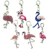 Breloque flottante en alliage, fermoir à homard, mélange de strass, breloques flamant rose, pendentifs, accessoires de bijoux, 324D, vente à la mode