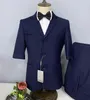 Garnitury męskie włoski 2 sztuki garnituru mężczyzn pszczoły dżentelmen's pockeets lapel krótkie rękawy płaszcz Business Tuxedo Formal Wedding