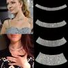 Naszyjniki wiszące błyszczące srebrny kolor kryształowy łańcuch kołnierzyka Choker Naszyjnik Ślubna Kobiety Wedding Party Diamante Prezenty biżuterii 231213