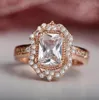 Cluster Rings 14K Yellow Gold 15 S Diamond Ring For Women Luxury Engagement Wedding Anillos Gemstone And3158225