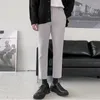 Mäns kostymer 2023 Casual Pants Man Stretch Business Straight Dressbyxor Ankellängd Män Office kläder andningsbara klassiska N27