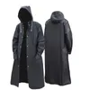 Rain Wear Black Fashion Vuxen Vattentät lång regnrock Kvinnor Män