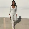 Kobiety Jumpsuits Rompers Slim Fit Podstawowy kombinezon BodyCon do damskiej odzieży odzieży swobodny brązowy fitness Rompers Y2K Playsuit Activing Streetwear GOLLSSL231212