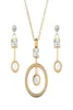 Gold Color Austrian Crystal Classic Hollow Round Necklace Pendant Earrings Jewelry Set7400720