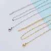 Pendant Necklaces 30pcs 41 6cm Mirror Polished Stainless Steel Chain Lip DIY Jewelry Clavicle With Base Women