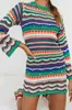 Podstawowe sukienki swobodne moda seksowna damska mini sukienka Bodycon Bohemian z długim rękawem szyja Hollow Out Club Street Style Beachwear Sxl 231212