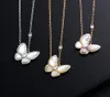 Butterfly white shell Pendant necklace female silver luxurious design 18K gold Plated simple temperament clavicle chain necklaces 7663010