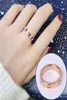 Anillo de amor de pareja de circón para mujer, joyería de moda de oro rosa pulido de acero inoxidable de 5mm, regalo del día de San Valentín para novia Accessorie3723392