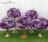 Anpassad 3545cm Artificial Flower Ball Stand Purple Lavender Centerpieces Arrangement Decor Wedding Arch Table Flower Bouqet Vase3603412718