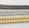 Lotto 5 metri alla rinfusa 5MM neroargento oro acciaio inossidabile Curb Link Chain risultati gioielli marcatura collana fai da te braccialetto2152390