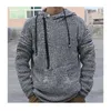 Herrtröjor Pullover Tröja hösten/vinter blandad huva kappa personlig färg blixtlås stickad hoodie casual