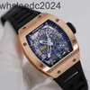 Cronografo automatico da uomo RichardMiler Serie da uomo RM029 Orologio da uomo in oro rosa 18 carati Quadrante cavo Macchinari automatici Orologio svizzero famoso Moda di lusso W HBXV