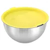 Plates Stainless Steel Kitchen Cooking Mixing Bowl With Colorful Silicone Airtight Lid Dropship